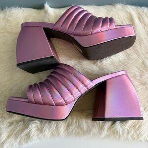 Jeffrey Campbell E-Girl Metallic Pink Platform Heels